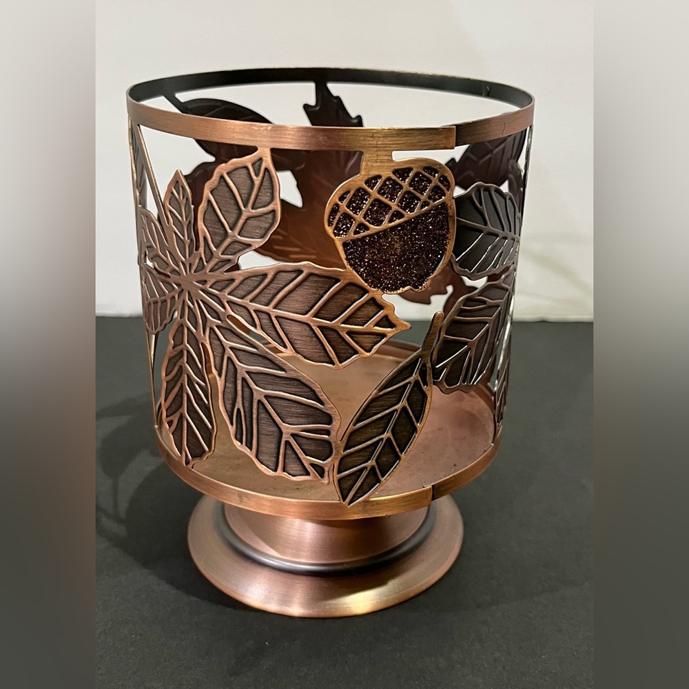 Sonoma Copper Leaf and Acorn Candle Holder